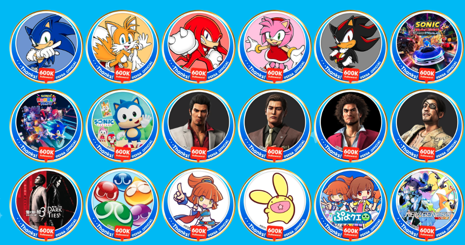 Sega celebrates 600K X followers with 60 free icons - ps5.news